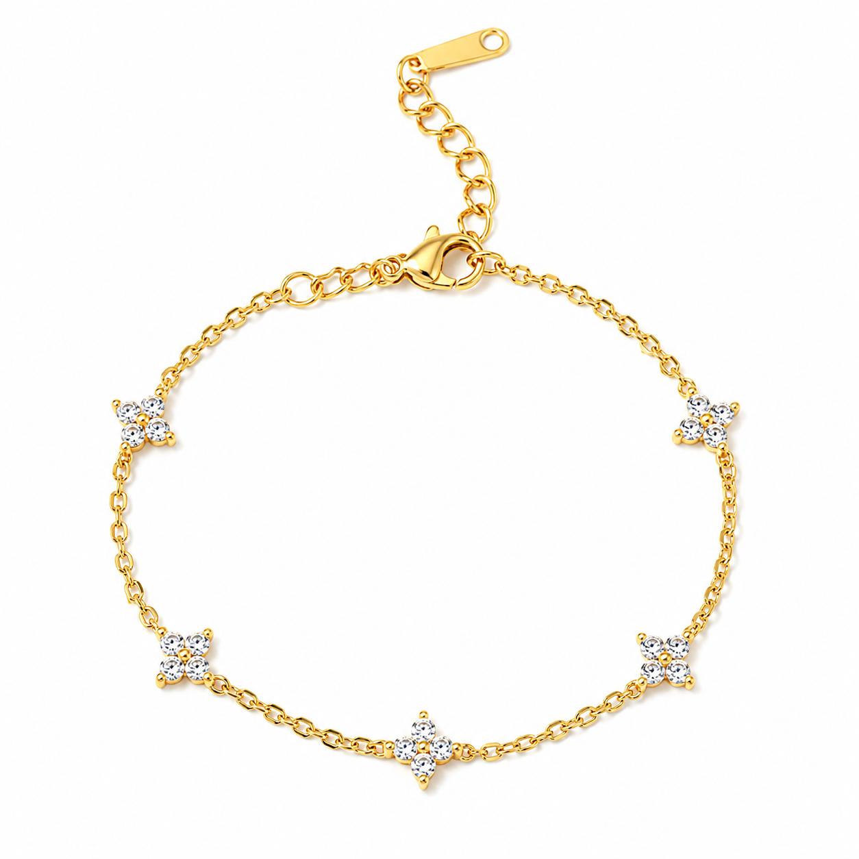 AVI Jewels Blomma bracelet gold/clear