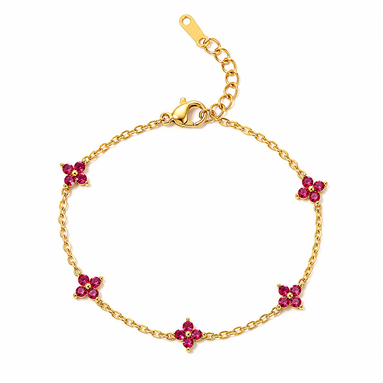 AVI Jewels Blomma bracelet gold/fuchsia