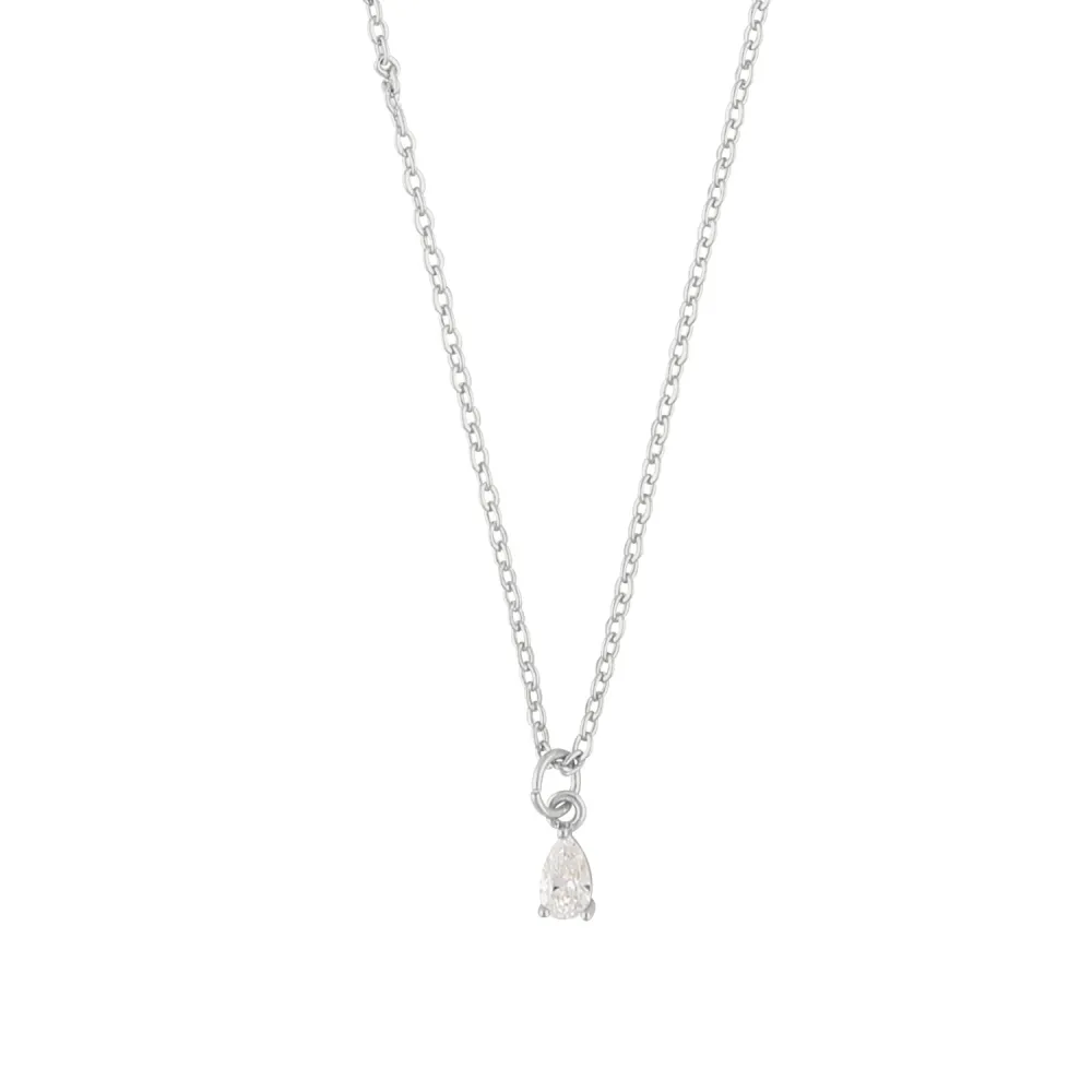 SNÖ CAMILLE SMALL PENDANT NECKLACE SILVER/CLEAR