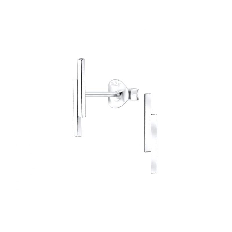 JBX Lara double bar silver stud earrings