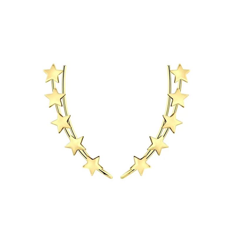 JBX STARBURST EAR CLIMBER EARRINGS GOLD