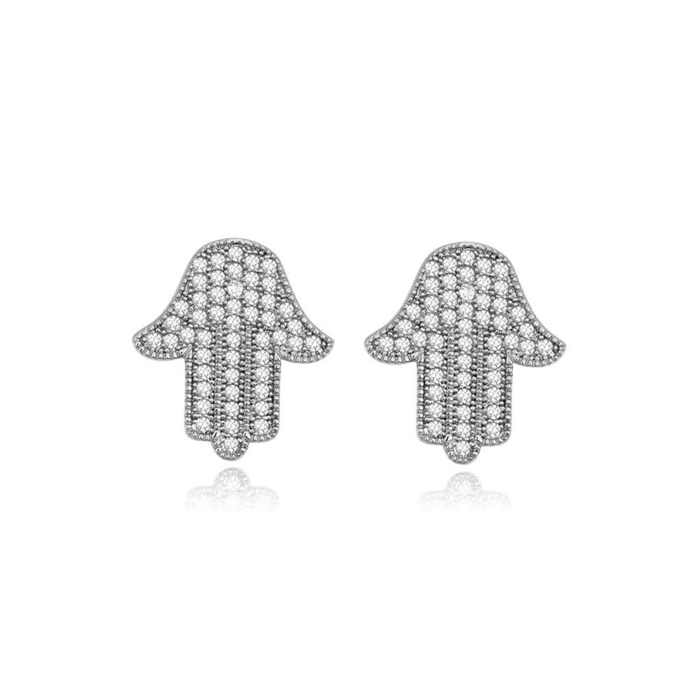 JBX Hamsa hand earrings silver edition