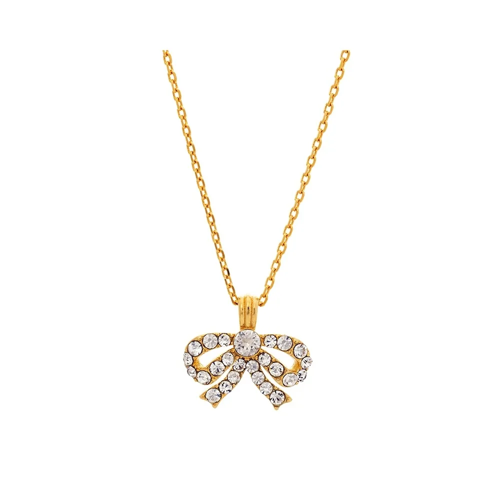 NÆRBILDE AV PETITE ANTOINETTE BOW NECKLACE GOLD