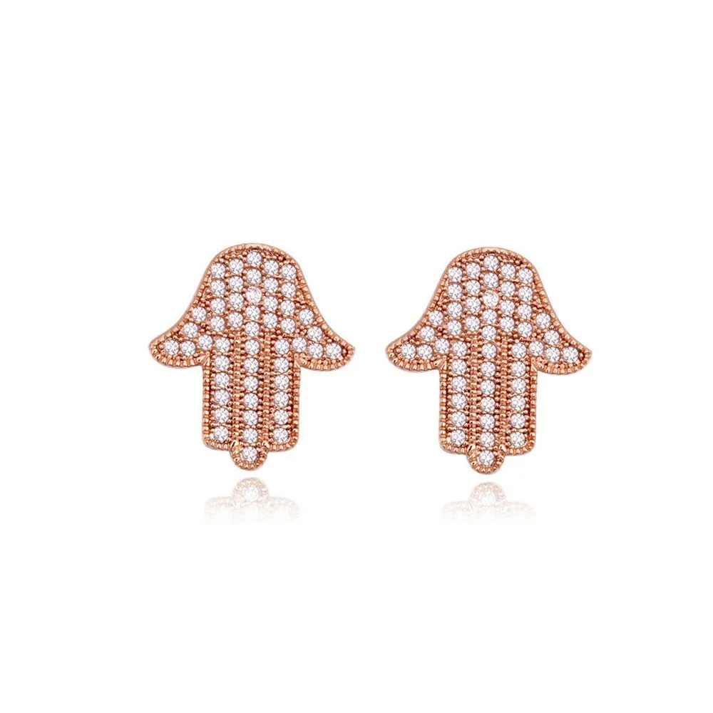 HAMSA HAND EARRINGS ROSE GOLD EDITION