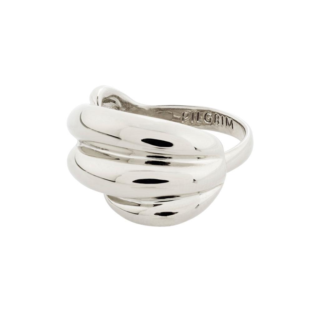 Pilgrim Courageous twirl deco ring silverplated