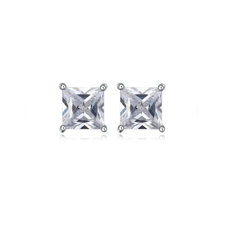 ESSENTIAL CRYSTAL SQUARE STUD EARRINGS