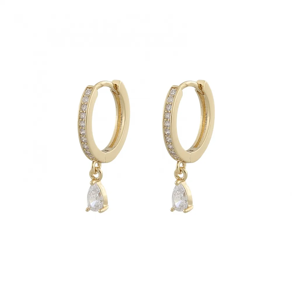 SNÖ OF SWEDEN CAMILLE DROP EARRINGS GOLD/CLEAR