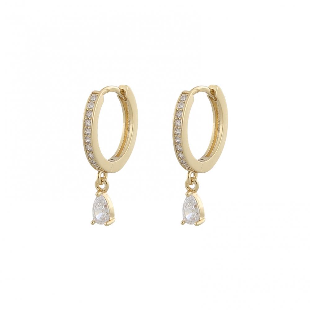 SNÖ OF SWEDEN CAMILLE DROP EARRINGS GOLD/CLEAR