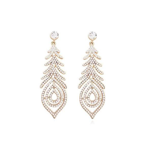 HOLLYWOOD STAR SWAROVSKI GOLD/CLEAR EARRINGS