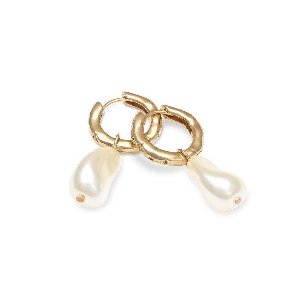 Ylva Li Bertha pearl earrings - Light champagne (Gold)