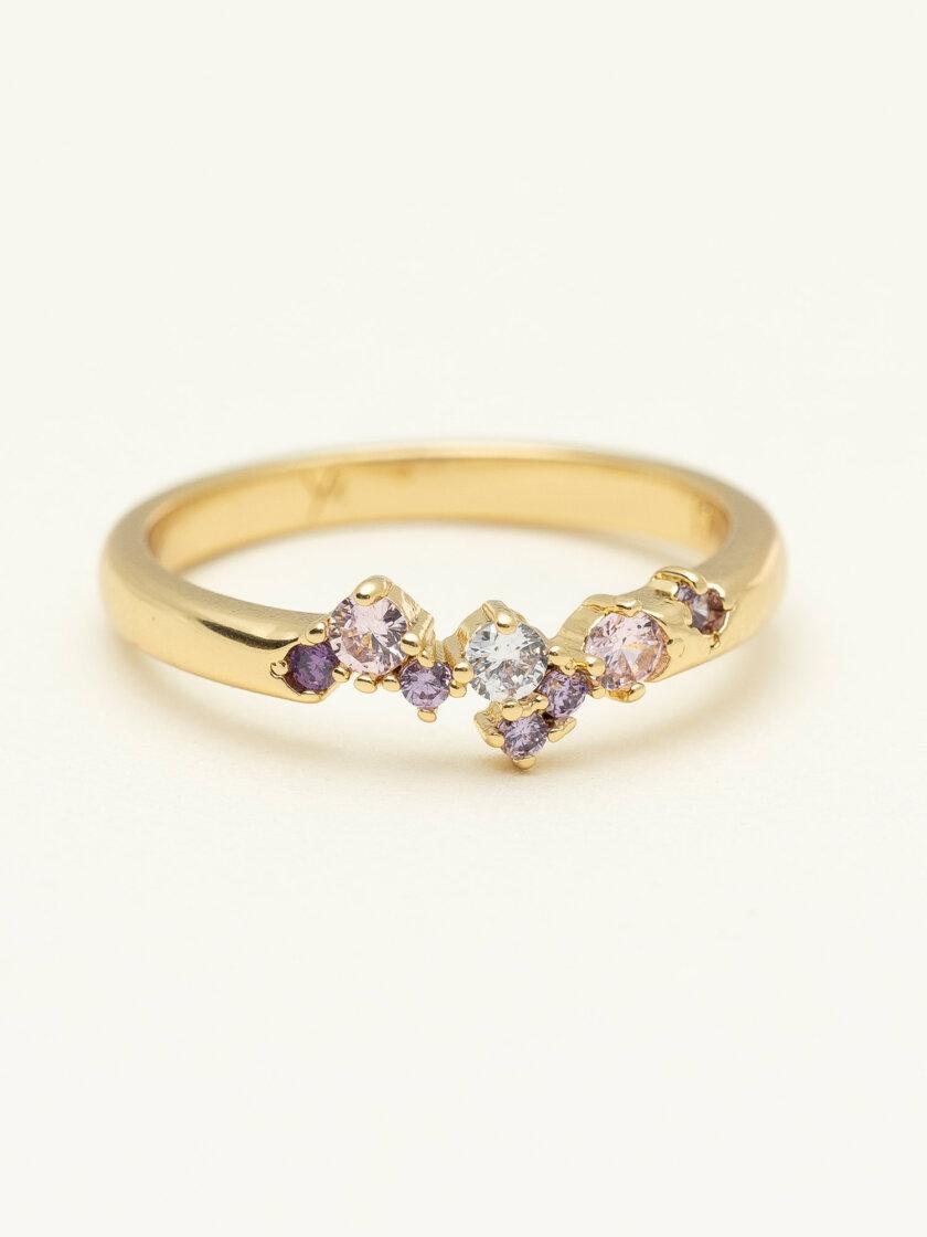 YLVA LI Petite Meadow ring - Pink Amethyst