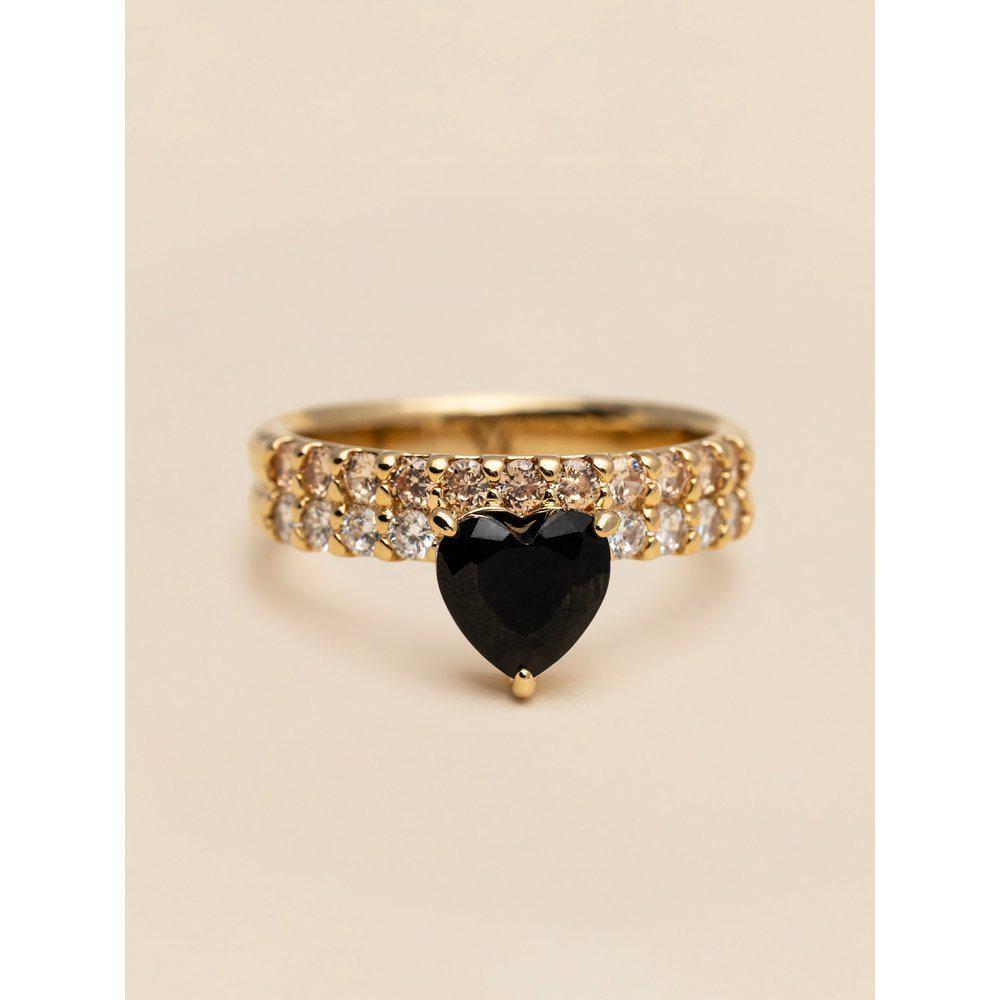 YLVA LI Venus ring - Noir / champagne