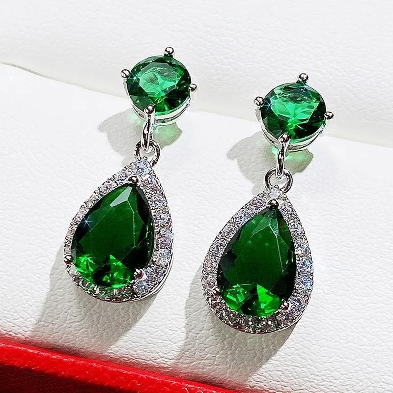 AVI Jewels Zoe earrings silver/emerald