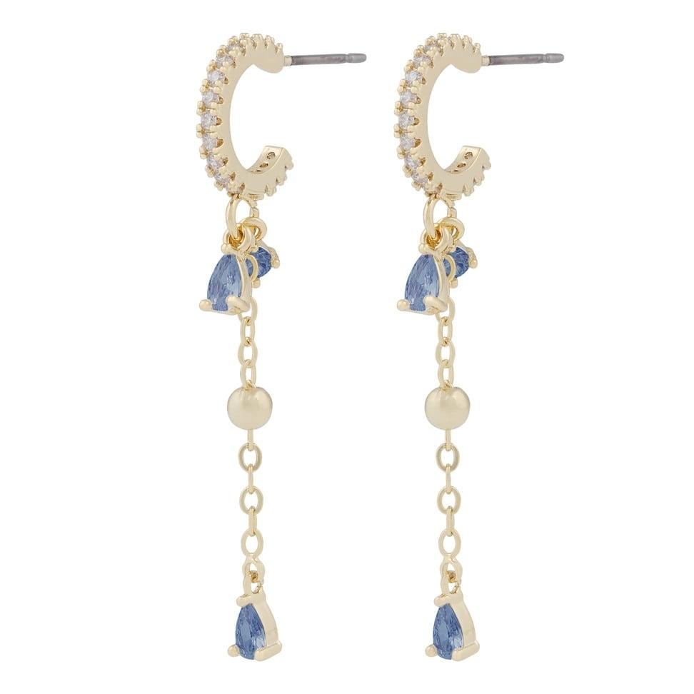 Snö of Sweden Seine earrings gold/light blue 