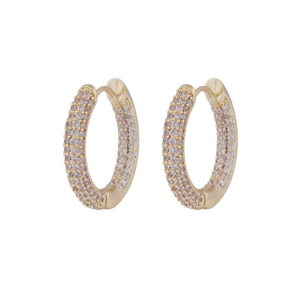Snö of Sweden Liz big crystal earrings gold