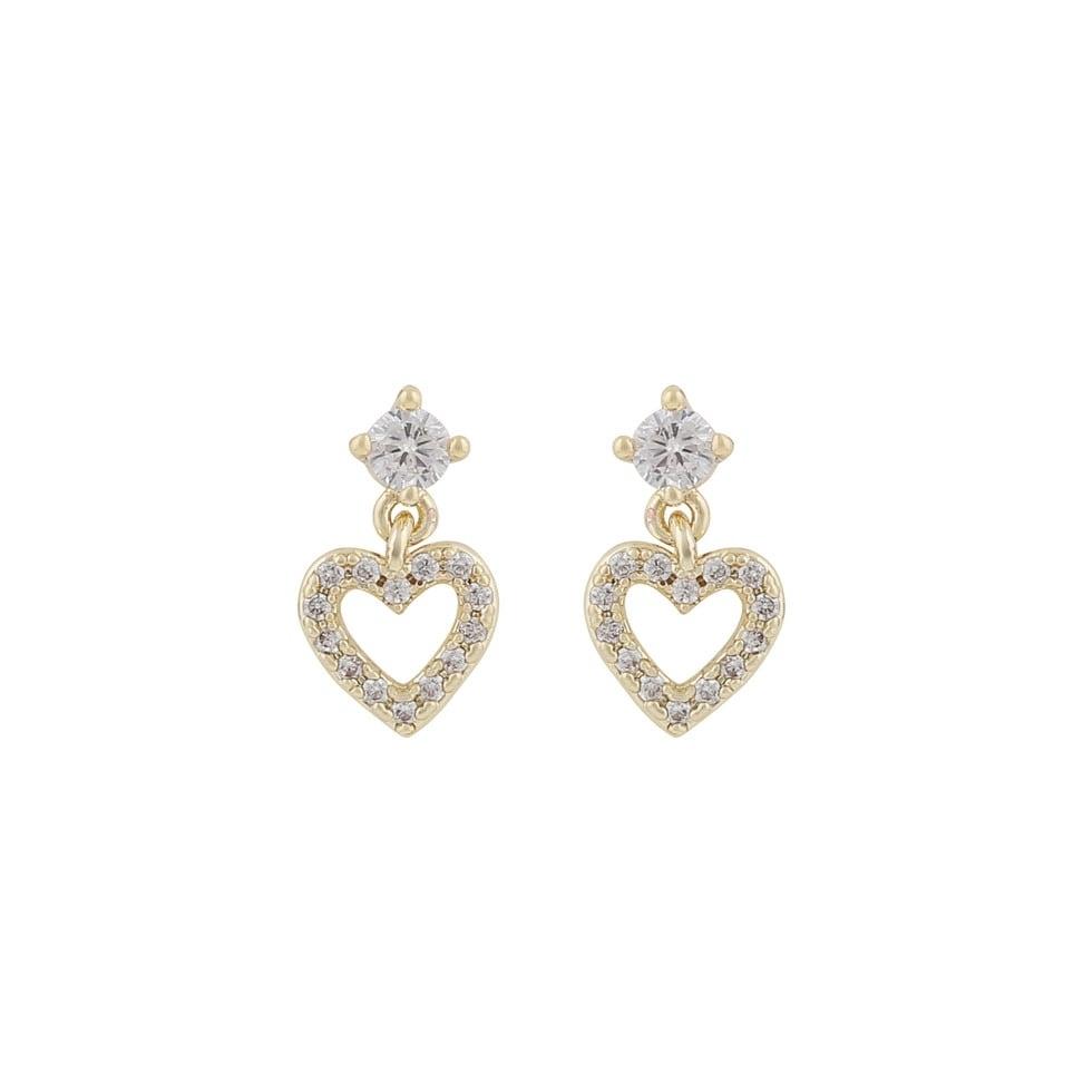 Snö of Sweden Nisi heart earrings gold 