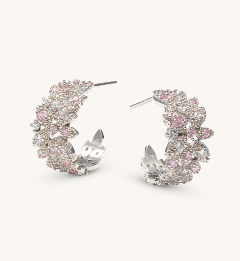 Lily and Rose Laurel hoops earrings - Silver