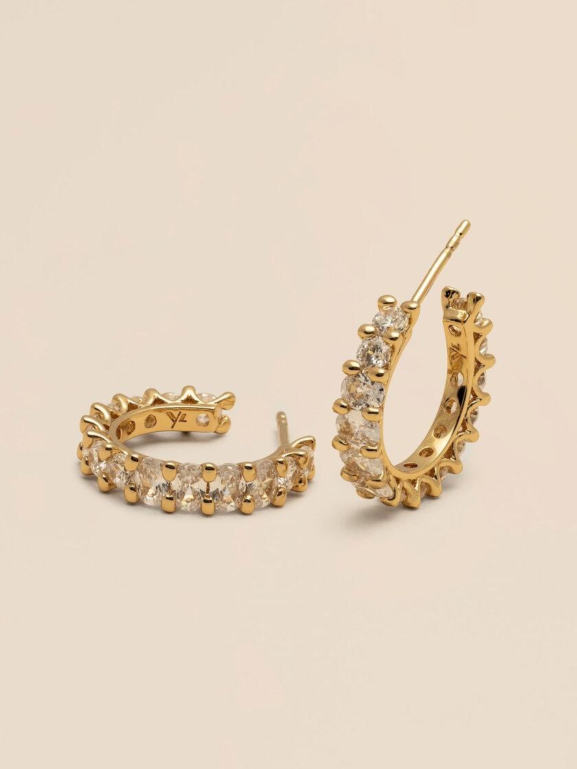 YLVA LI Julien earrings - Crystal (gold)